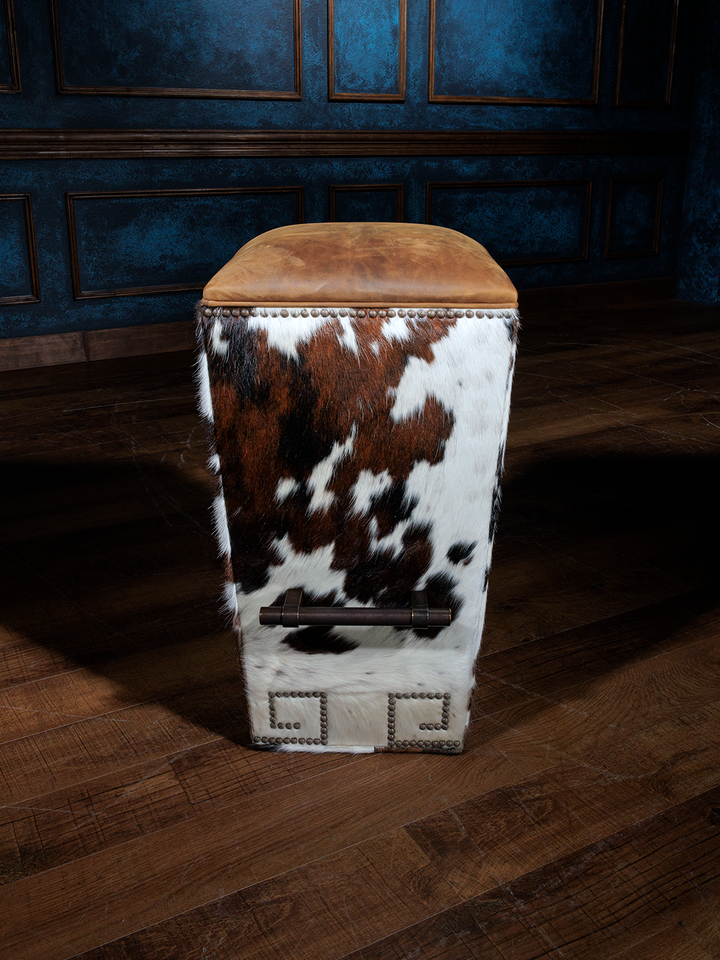 Tri Color Cowhide Bar Stool