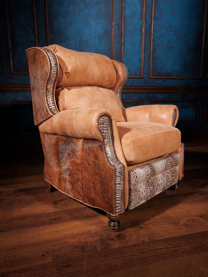 Western Valley Tan Leather Recliner