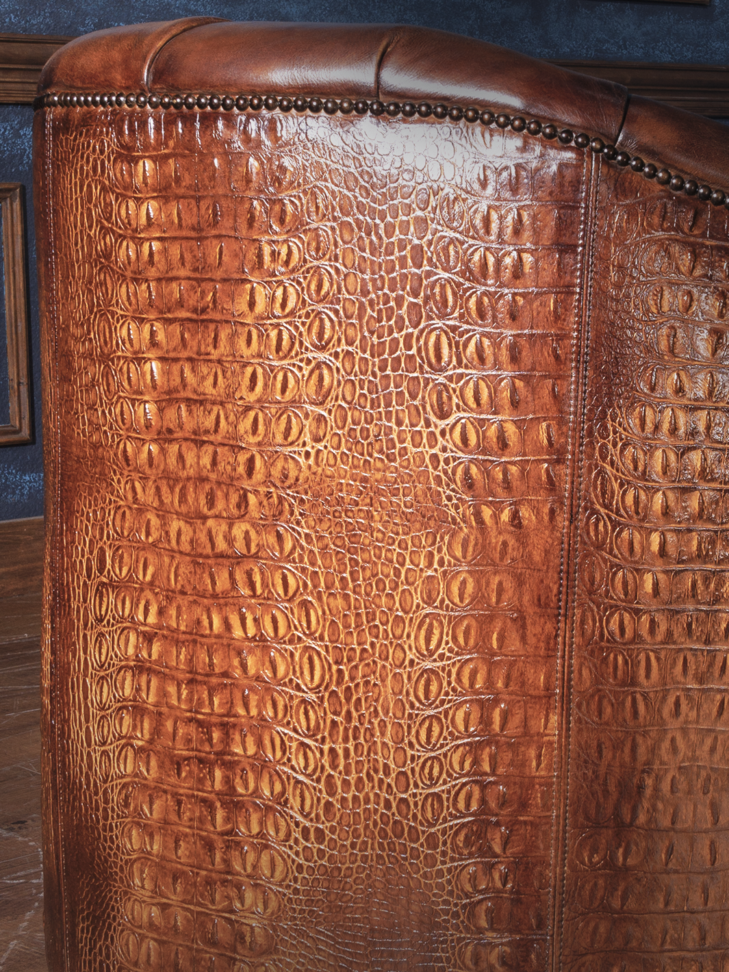 Western Elegance Leather Swivel Chair