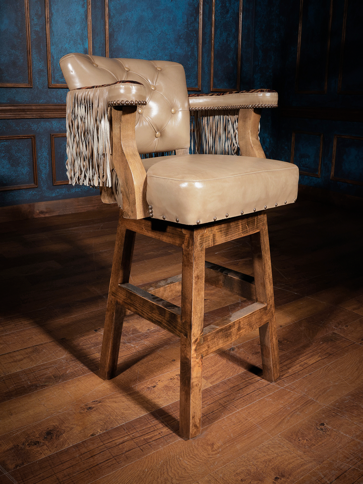 Western Outskirts Leather Chisum Bar Stool