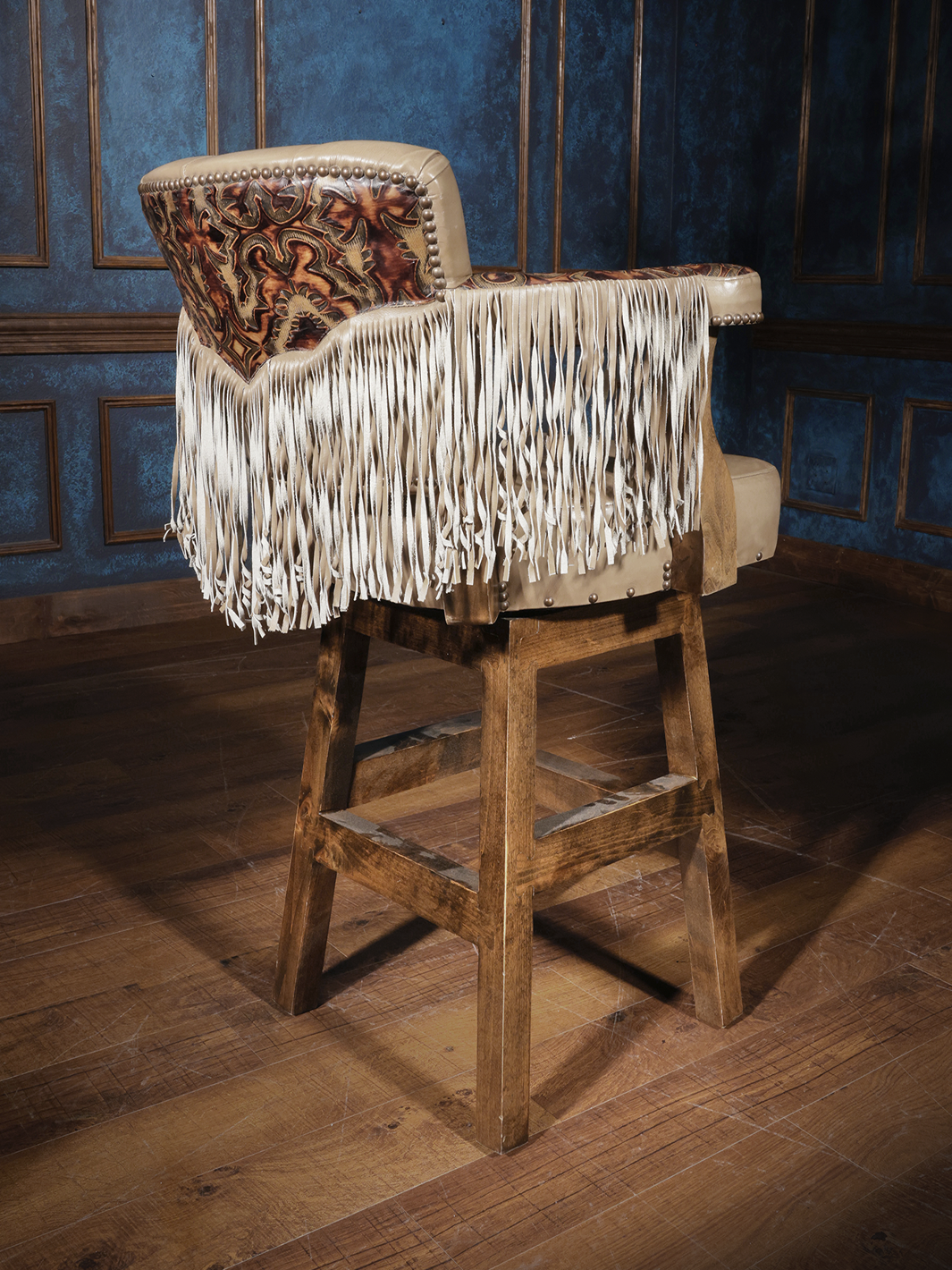 Western Outskirts Leather Chisum Bar Stool