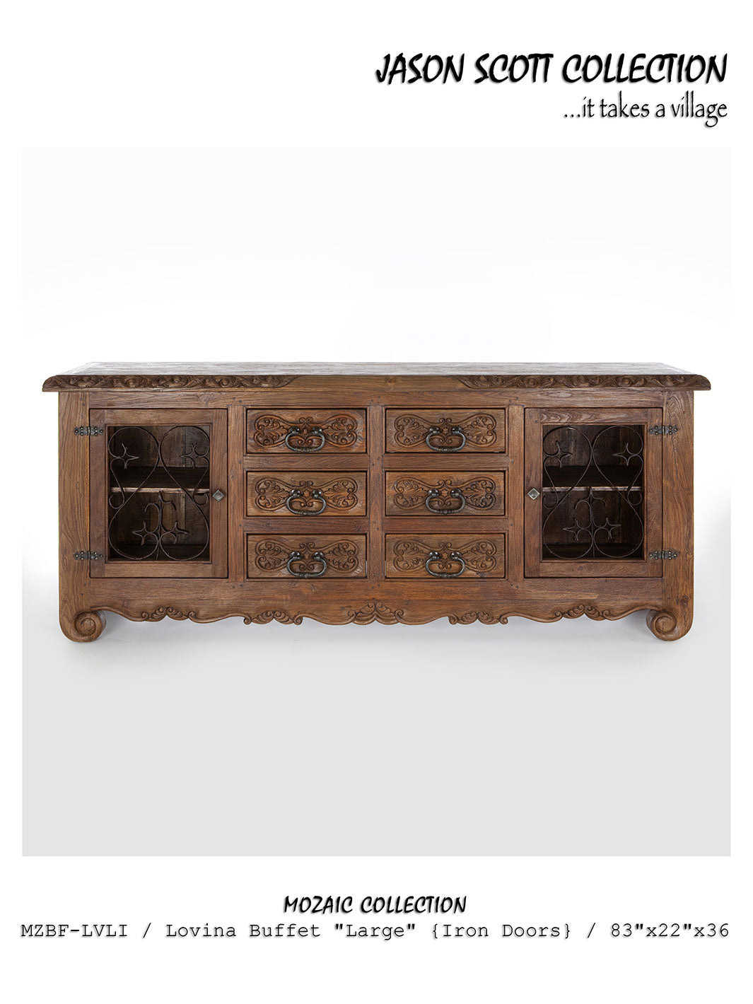 Jason Scott Lovina Buffet (Large) w/ Iron Doors