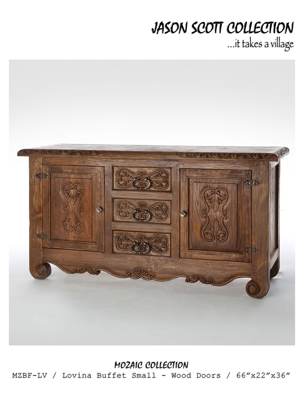 Jason Scott Lovina Buffet (Small) w/ Wood Doors