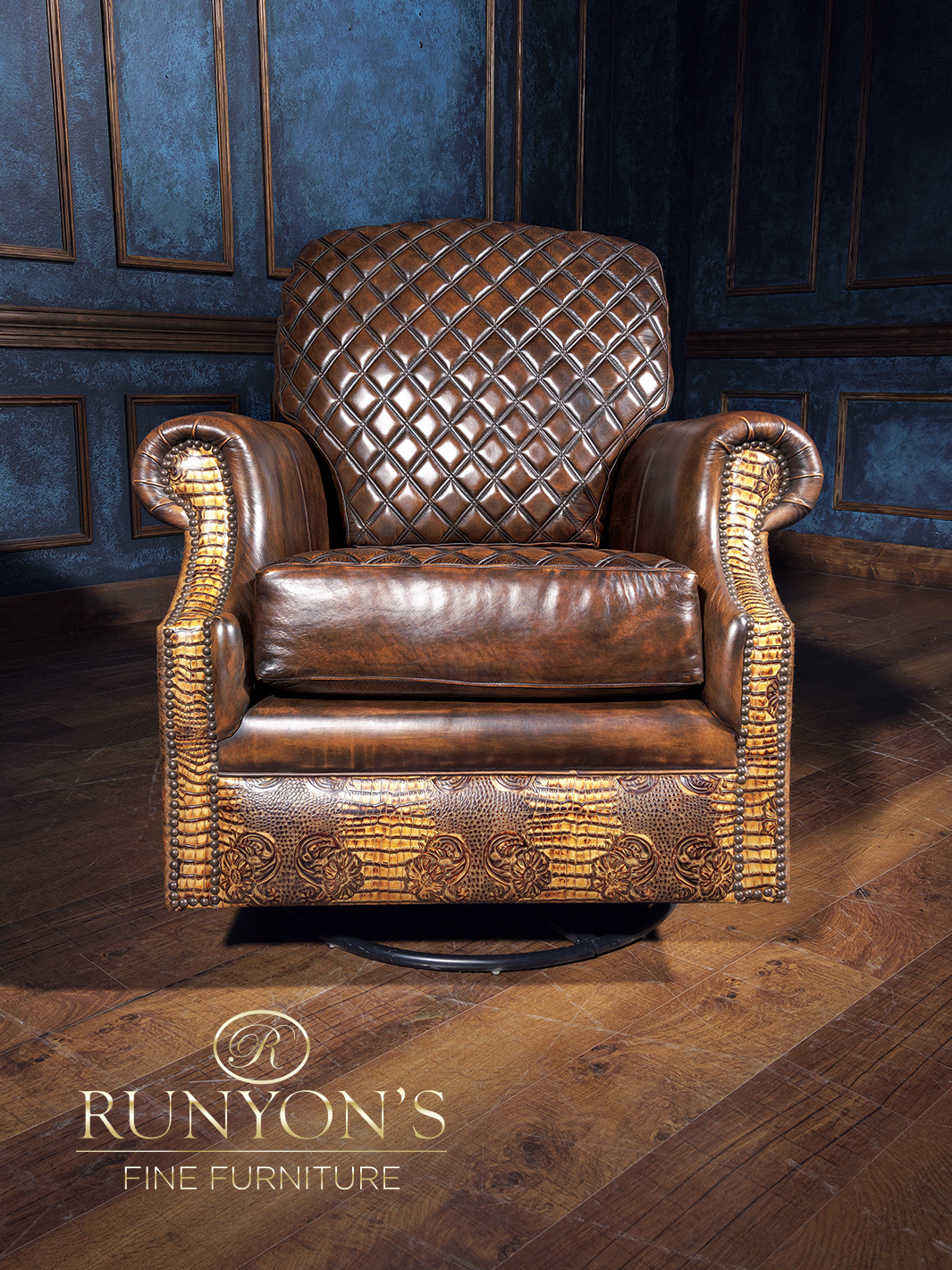 Rodeo Architect Quilted Leather Swivel Chair