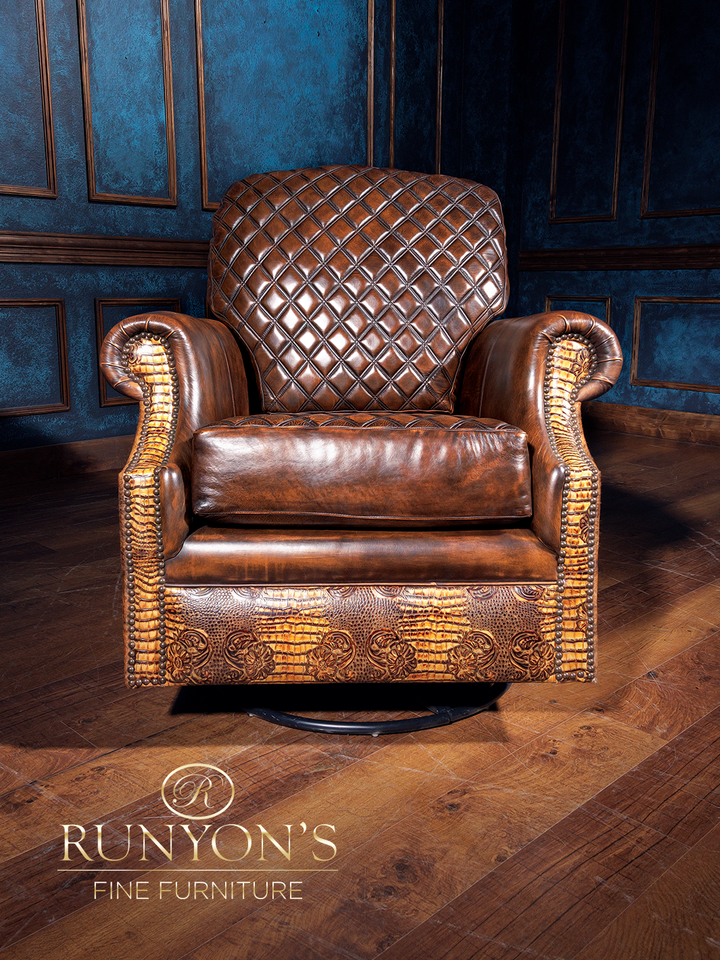 Rodeo Architect Quilted Leather Swivel Chair