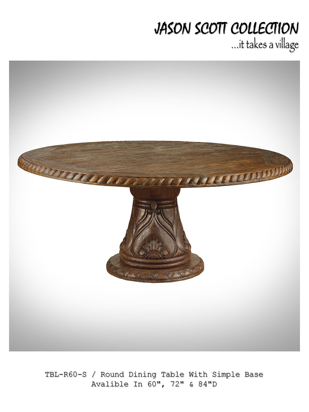 Jason Scott Round Dining Table w/ Simple Base