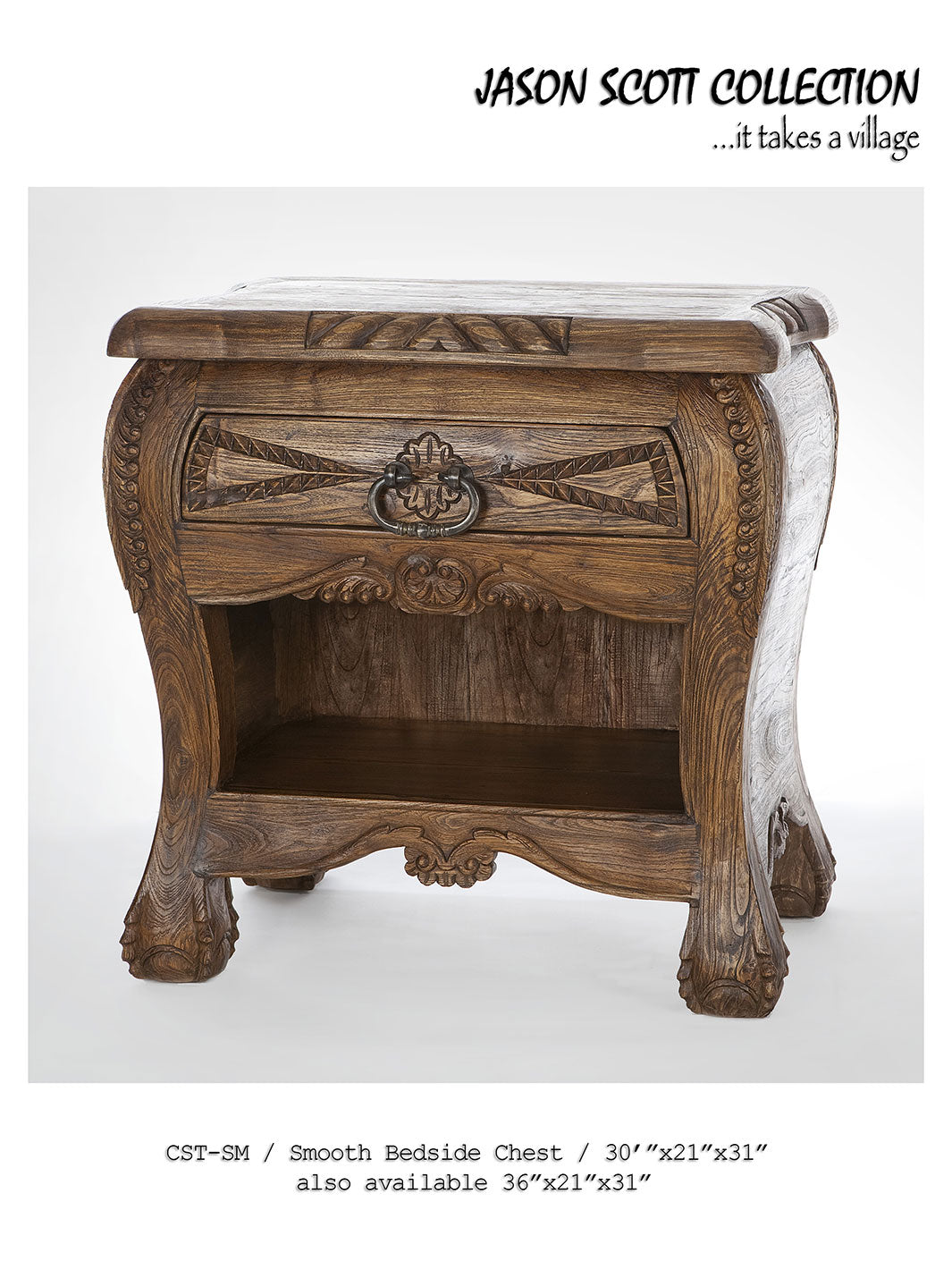 Jason Scott Smooth Bedside Chest with Drawer