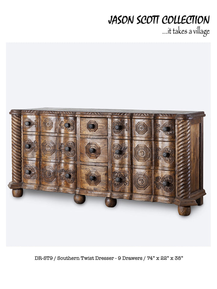 Jason Scott Southern Twist Dresser / 9 Drawers