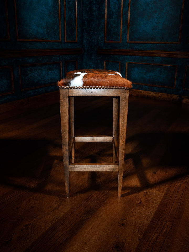western cowhide saddle stool