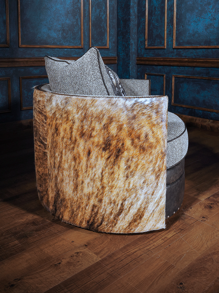 Cowhide Dyson Swivel Chair