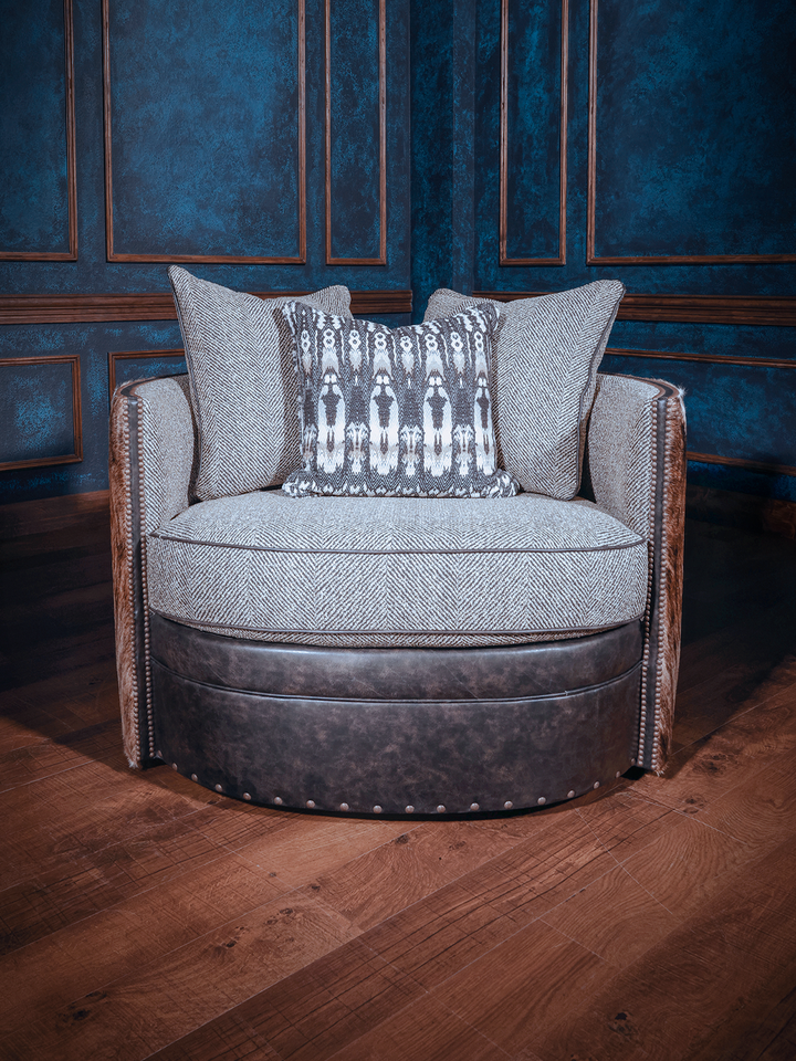 Cowhide Dyson Swivel Chair