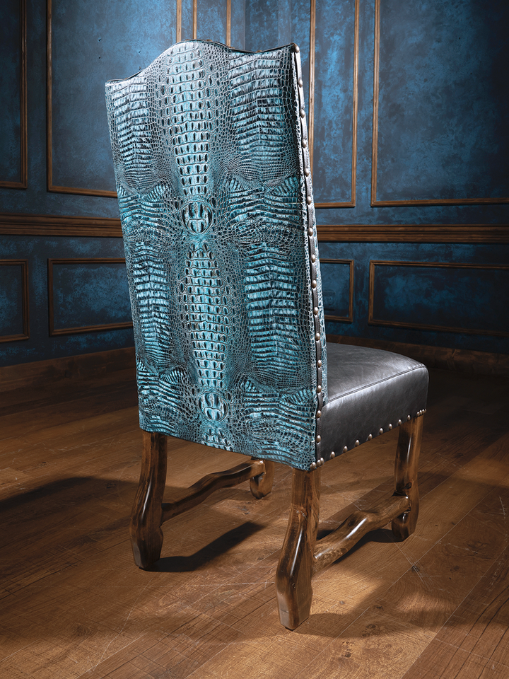 Royal Blue Leather Dining Chair