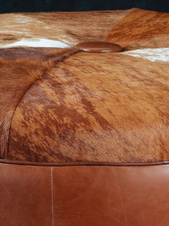 Western Sunset Cowhide Ottoman