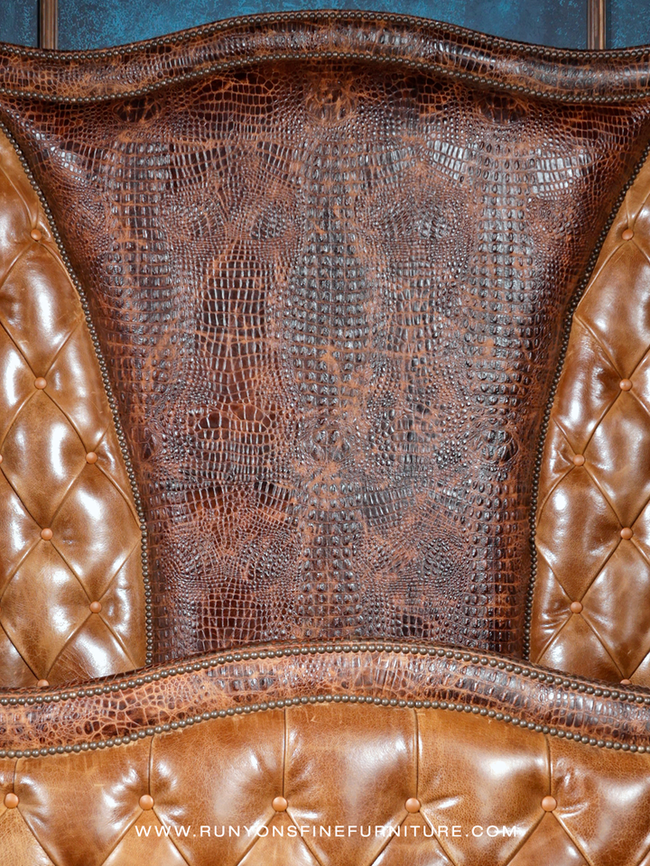 Crocodile Dundee Leather Tufted Bed