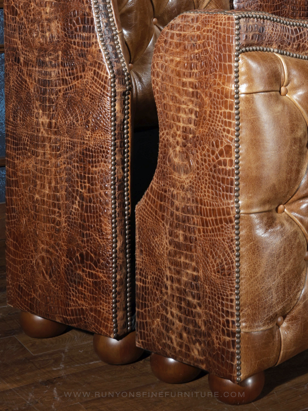 Crocodile Dundee Leather Tufted Bed