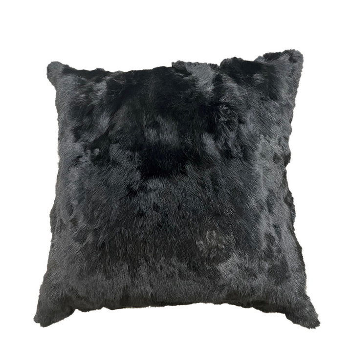 Black Rabbit Fur Pillow