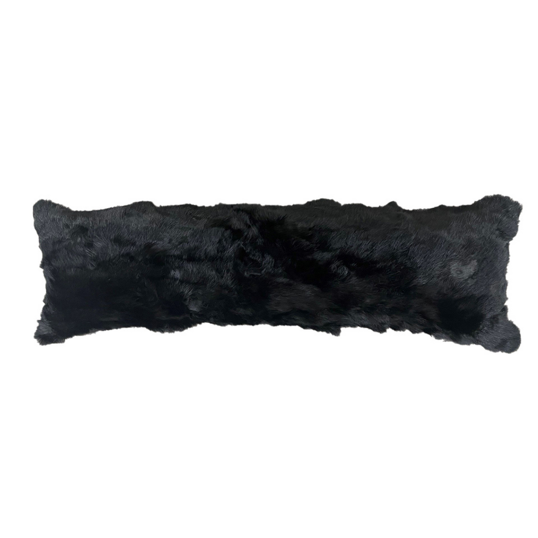 Black Rabbit Fur Pillow