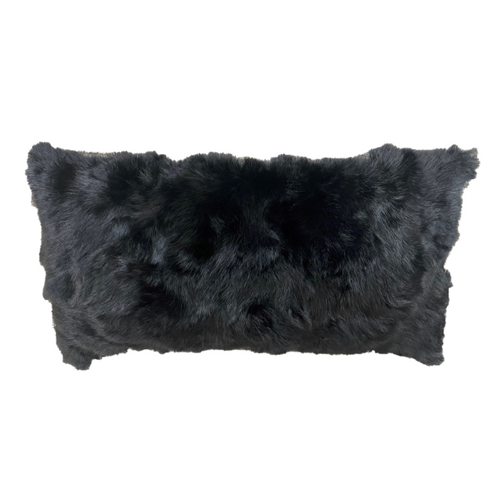 Black Rabbit Fur Pillow