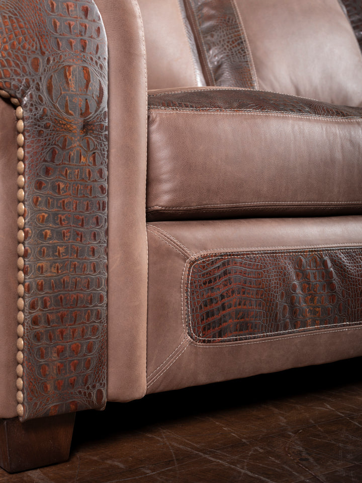 Auburn Gator Leather Sofa