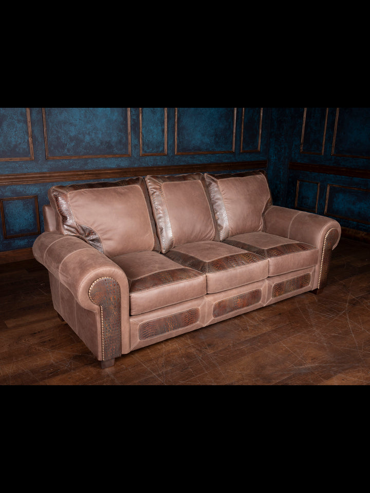 Auburn Gator Leather Sofa