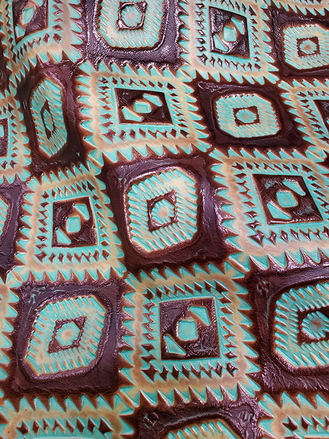 Aztec TURQUOISE BROWN material sample