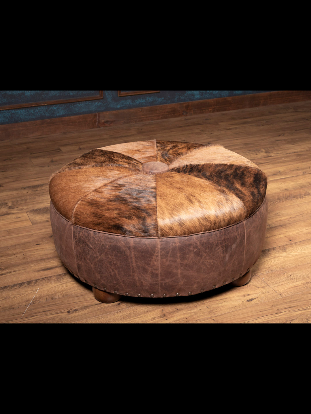 Brindle Mustang Round Ottoman