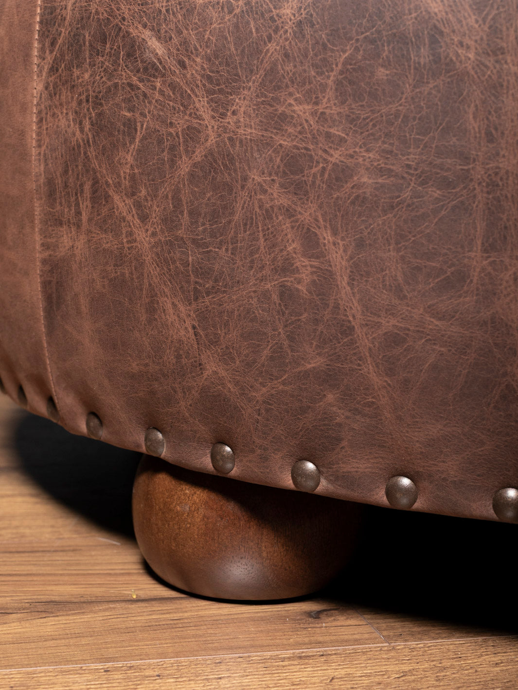 Brindle Mustang Round Ottoman