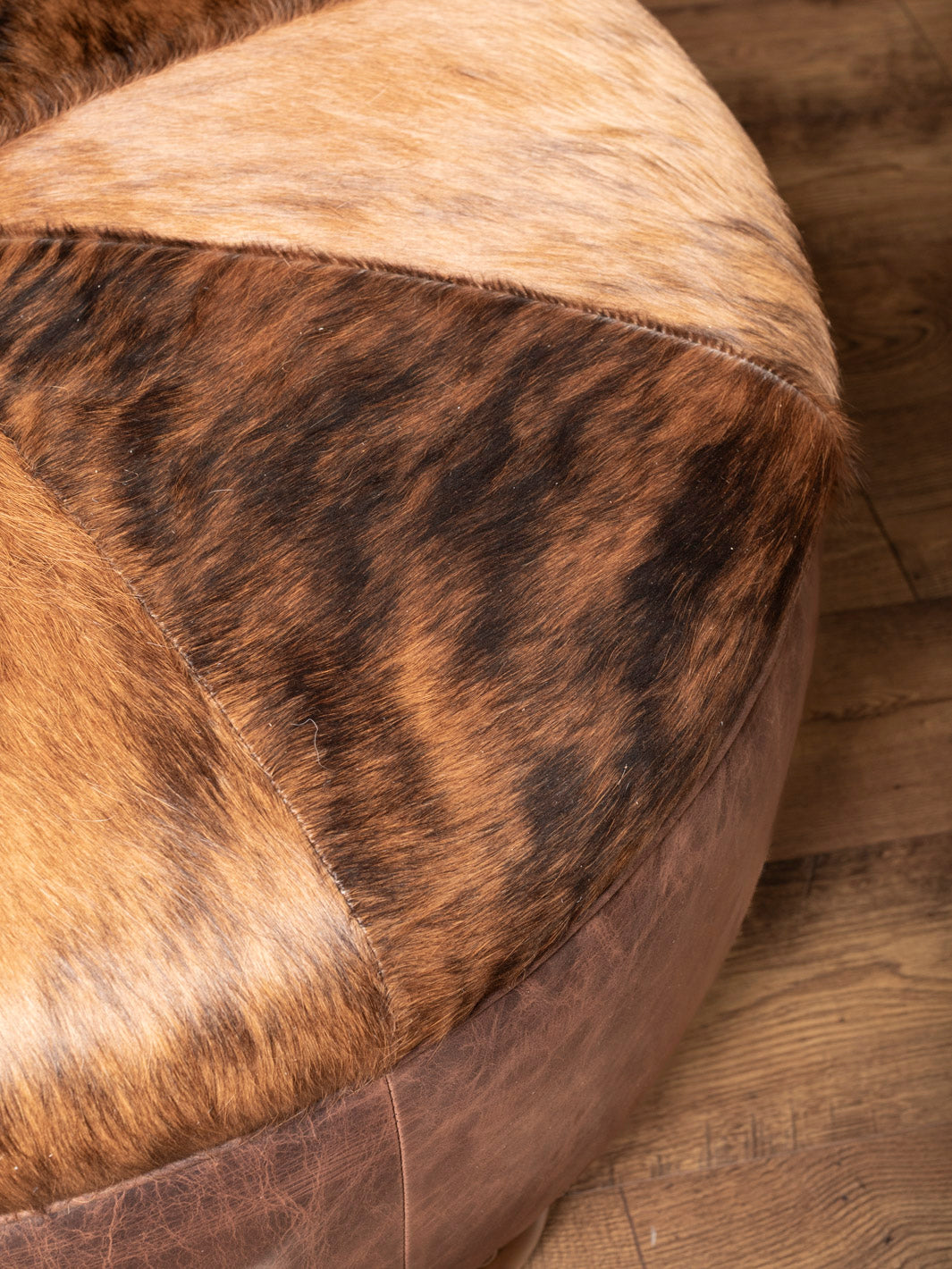 Brindle Mustang Round Ottoman