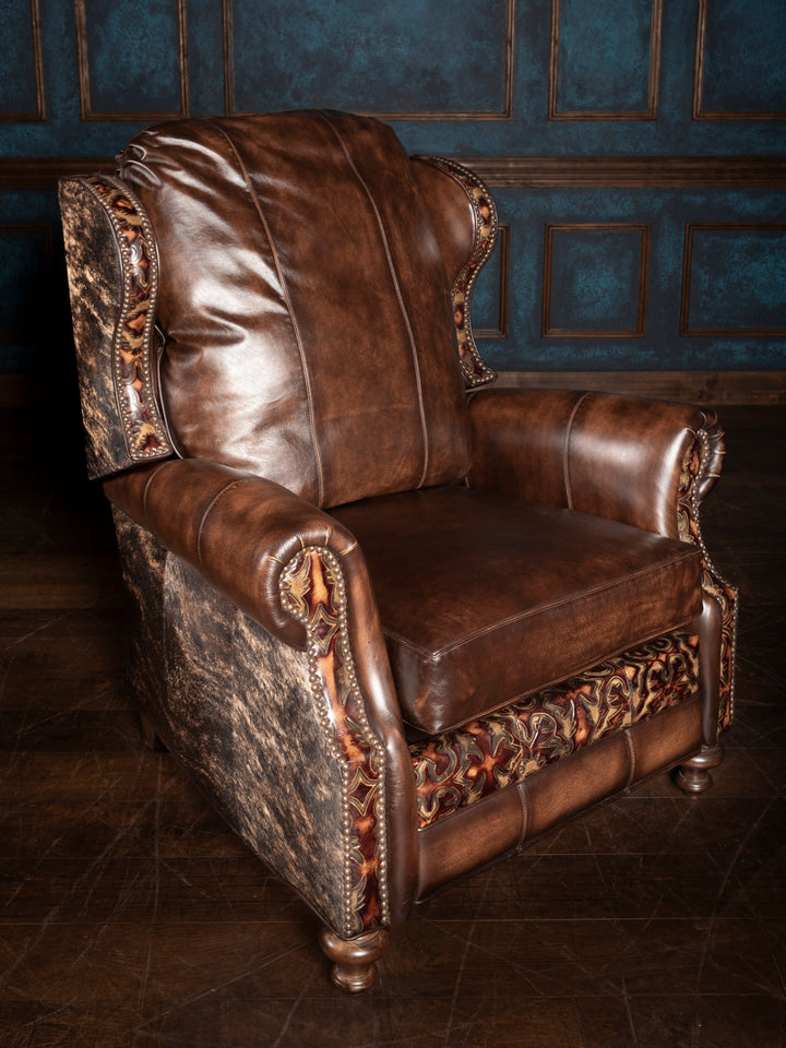 Burnished Pushback Leather Recliner