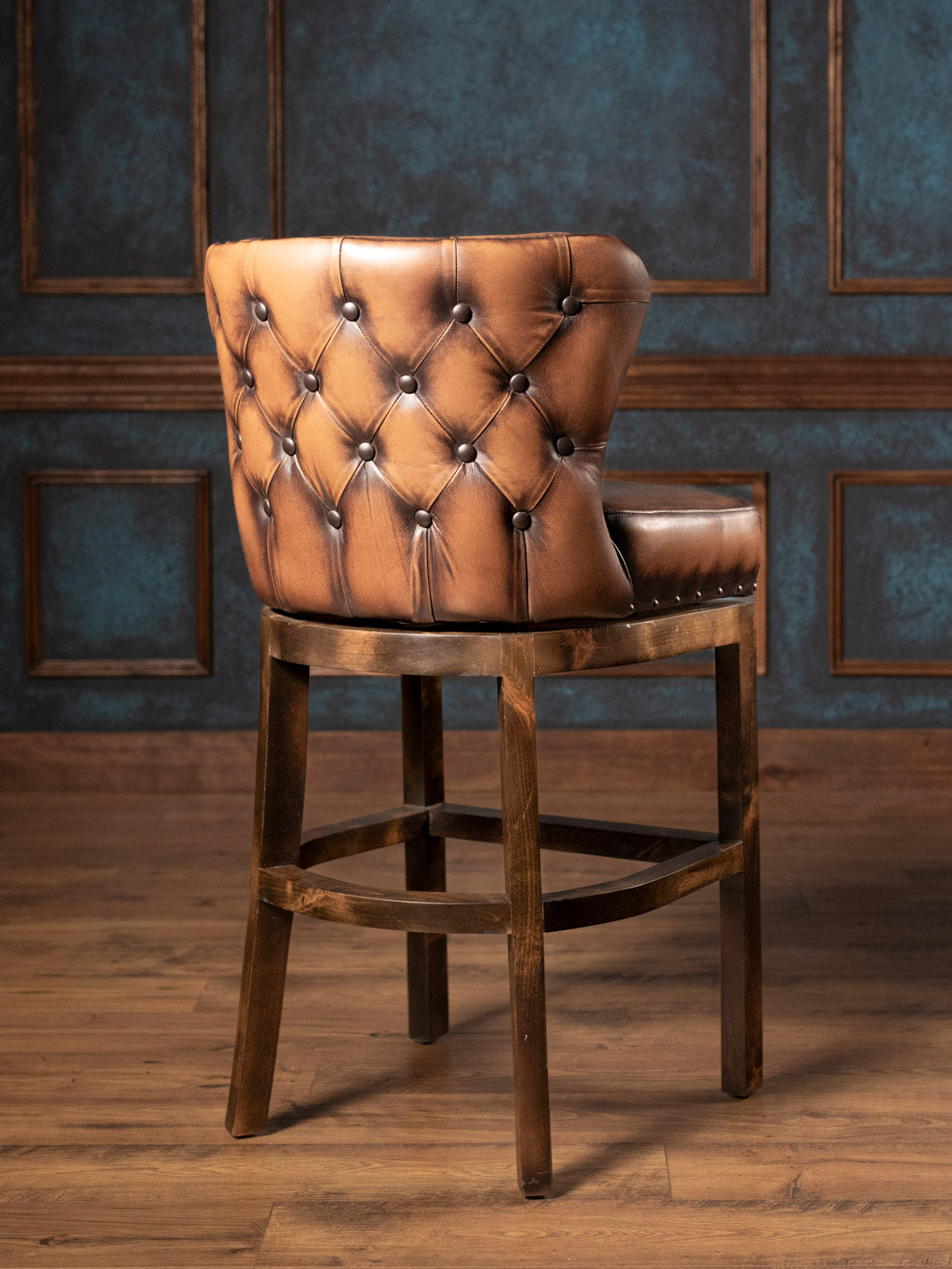 Burnished Saddleback Leather Bar Stool