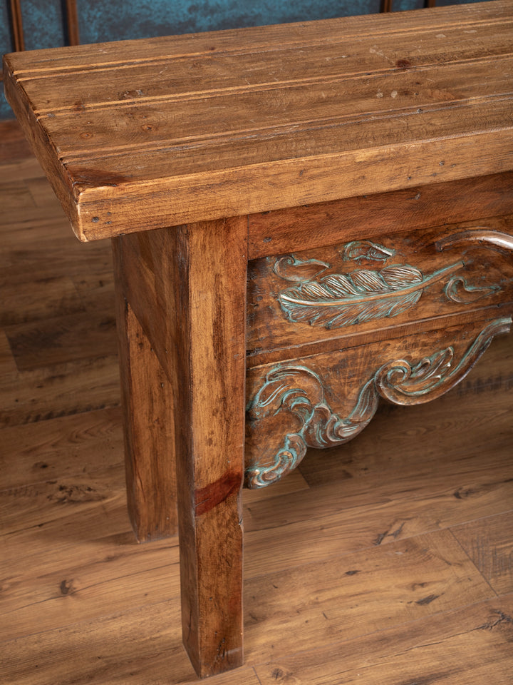 Carved Longhorn Console