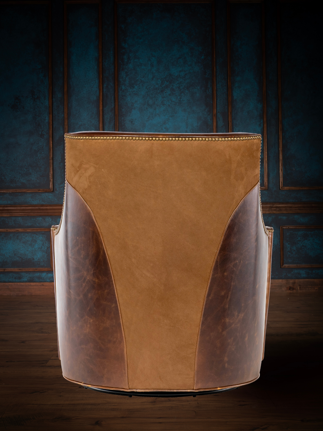Chocolate Nubuk Leather Swivel Chair