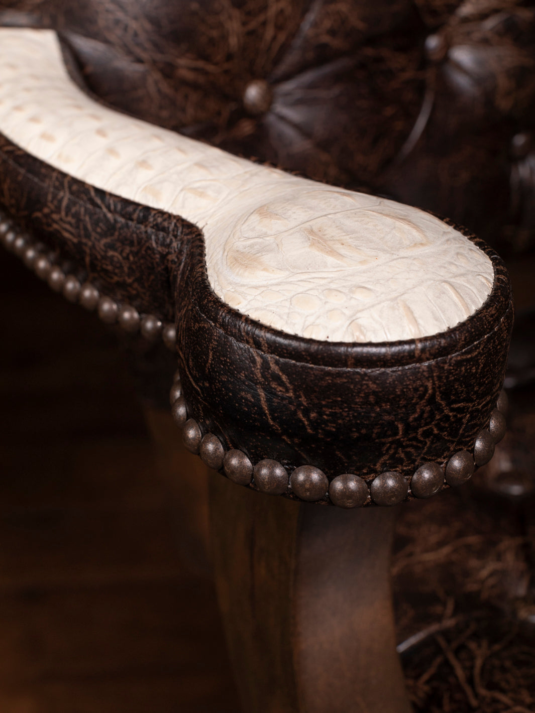 Chocolate Thunder Leather Bar Stool