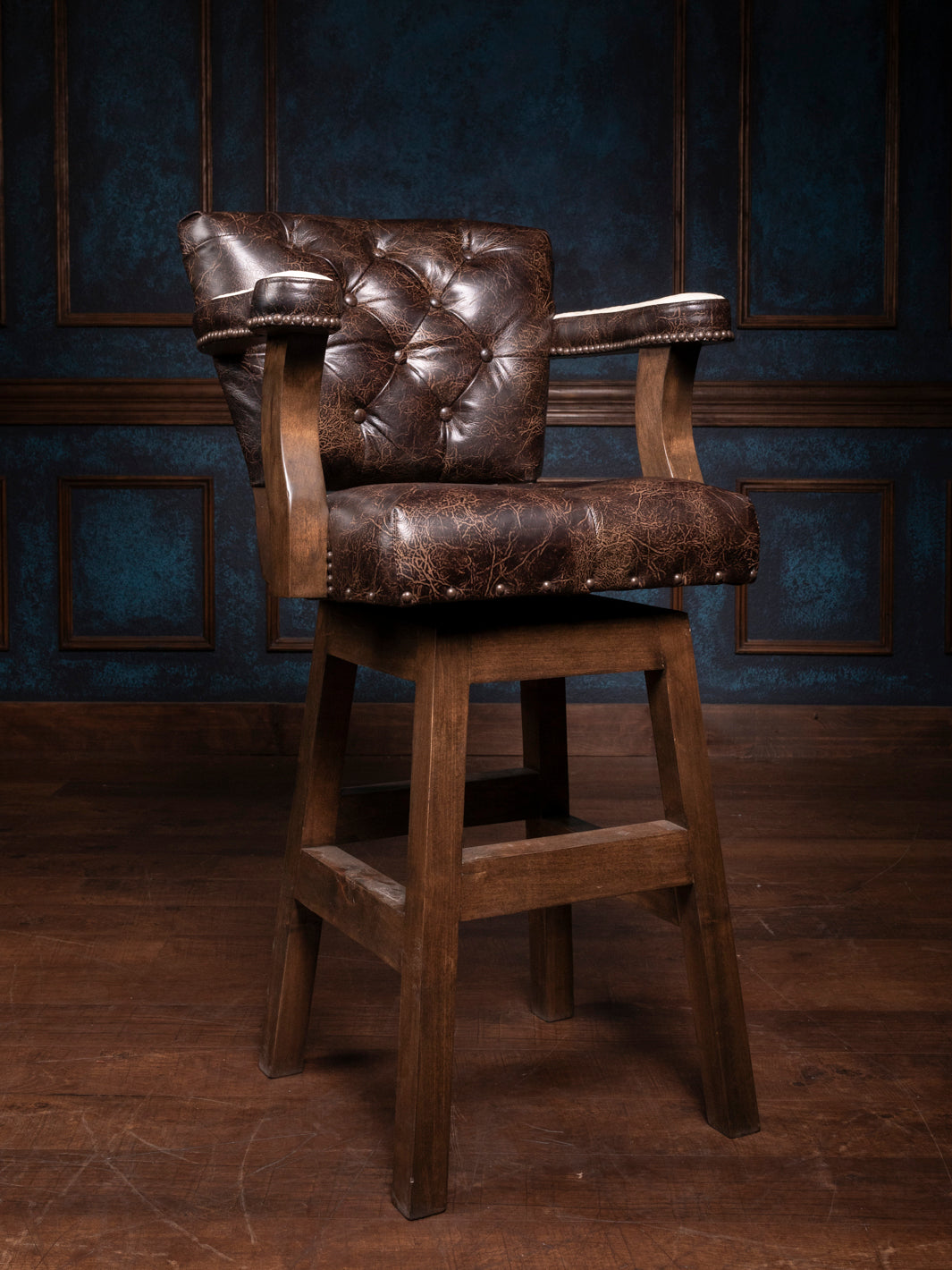 Chocolate Thunder Leather Bar Stool