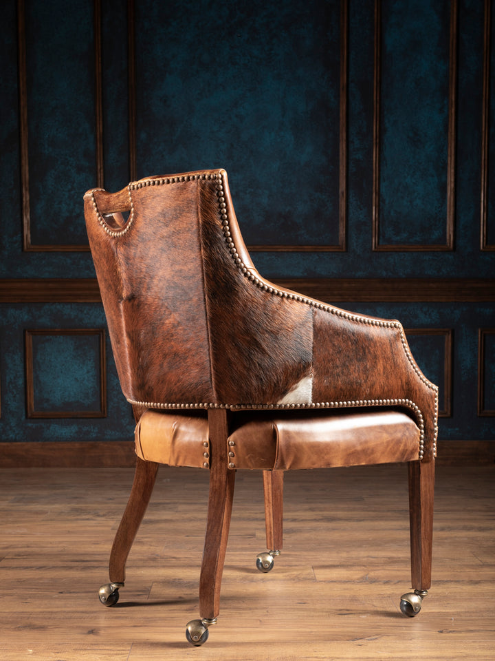 Clive Sycamore Leather Cowhide Game Chair