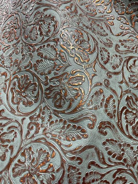 Cowboy Tool SKY BLUE & COPPER material sample