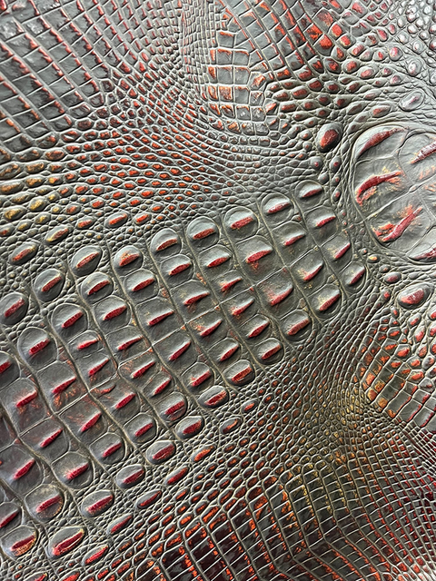 Crocodile MAHOGANY material sample