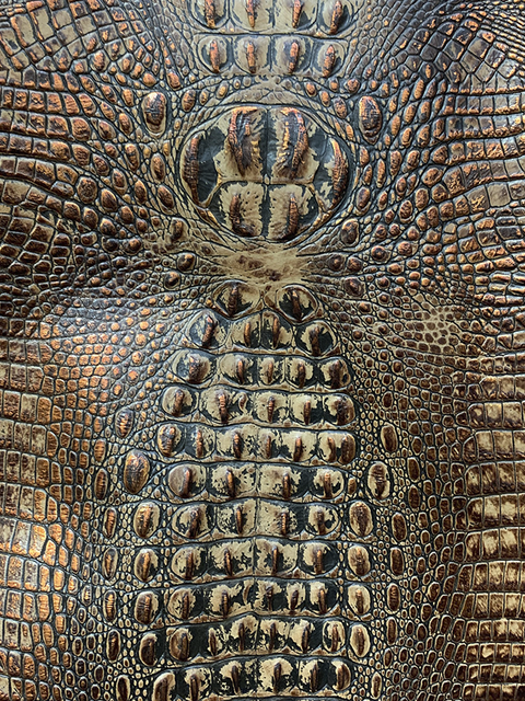 Crocodile BROWN & COPPER material sample