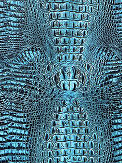 Crocodile SEA TURQUOISE material sample