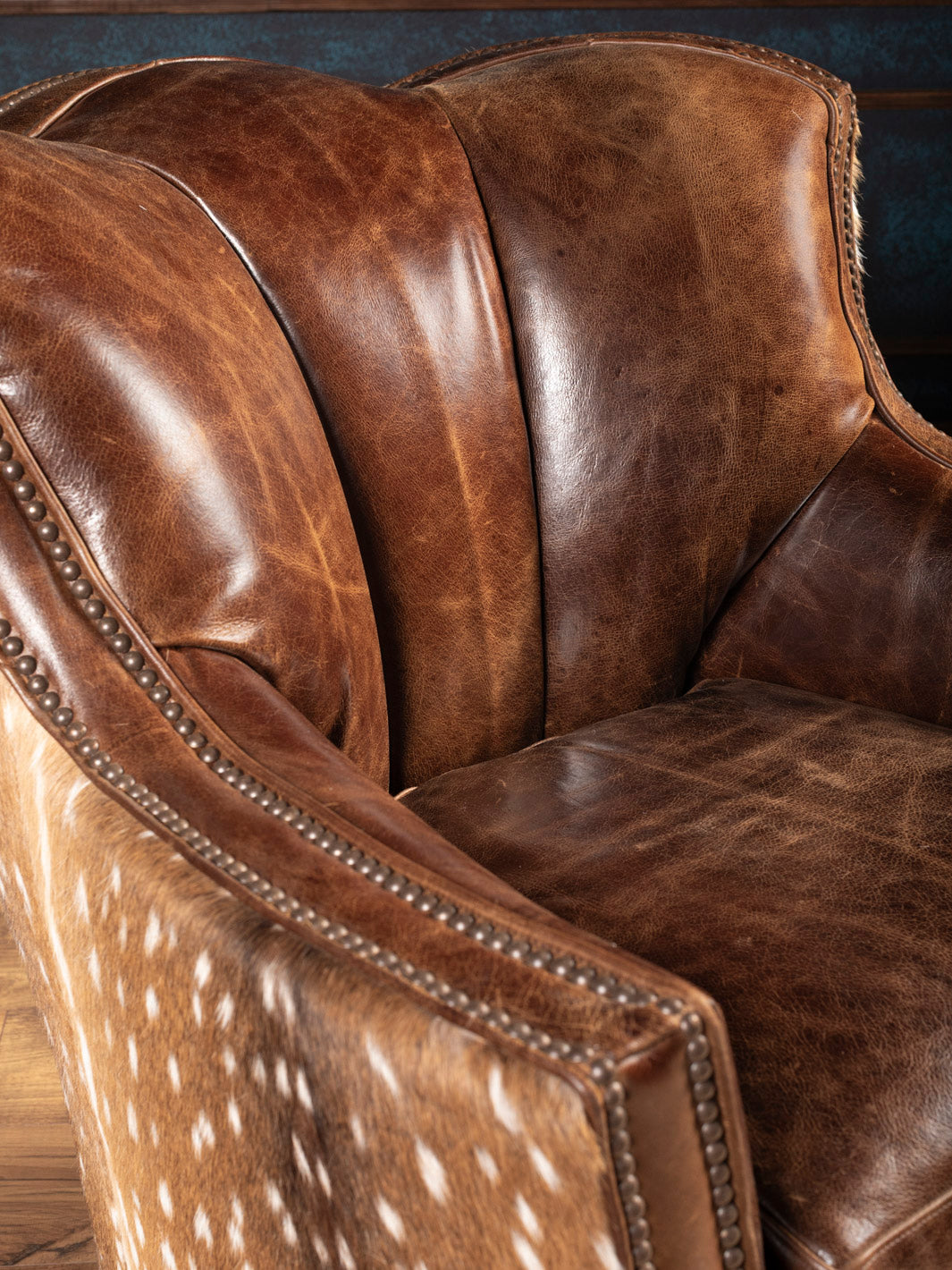 Dark Rum Axis Hide Leather Swivel Chair
