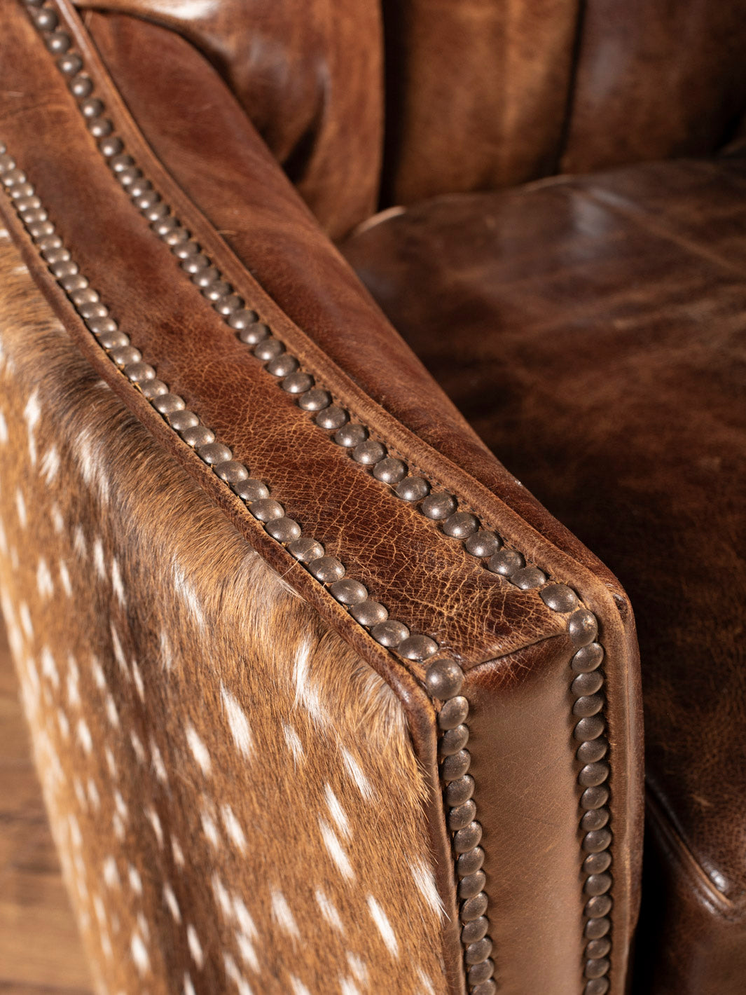 Dark Rum Axis Hide Leather Swivel Chair