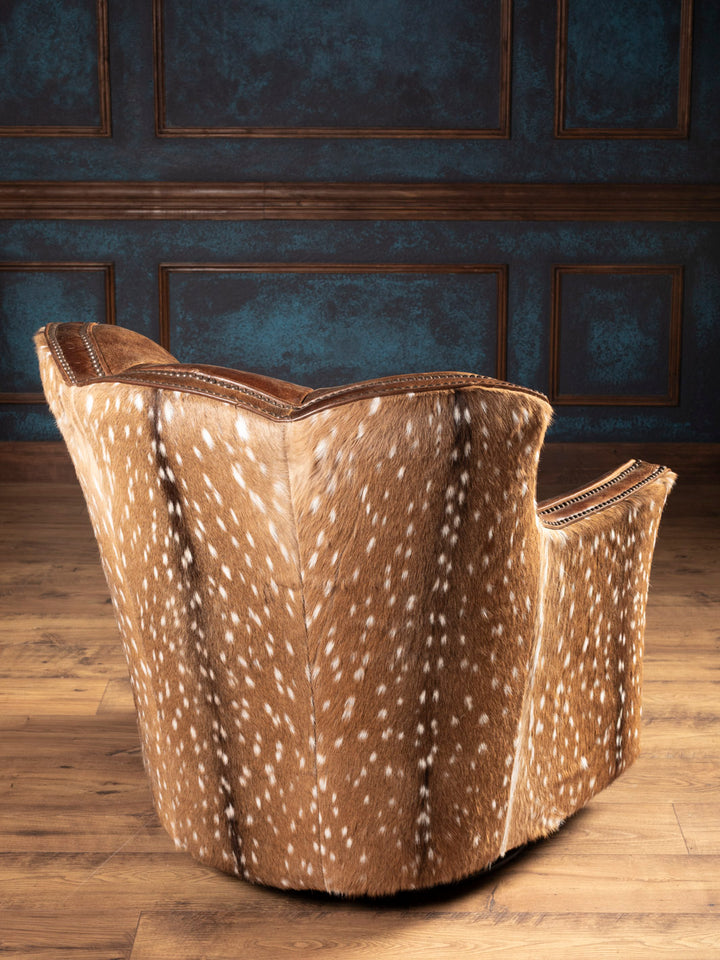 Dark Rum Axis Hide Leather Swivel Chair