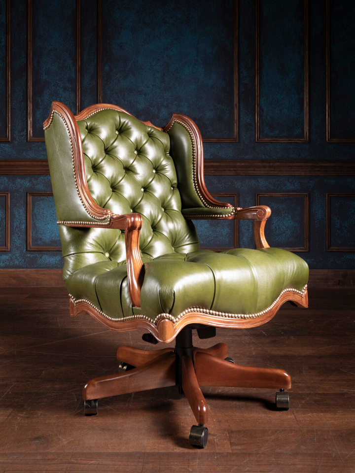 Davidson Lush Tufted Leather Desk Chair