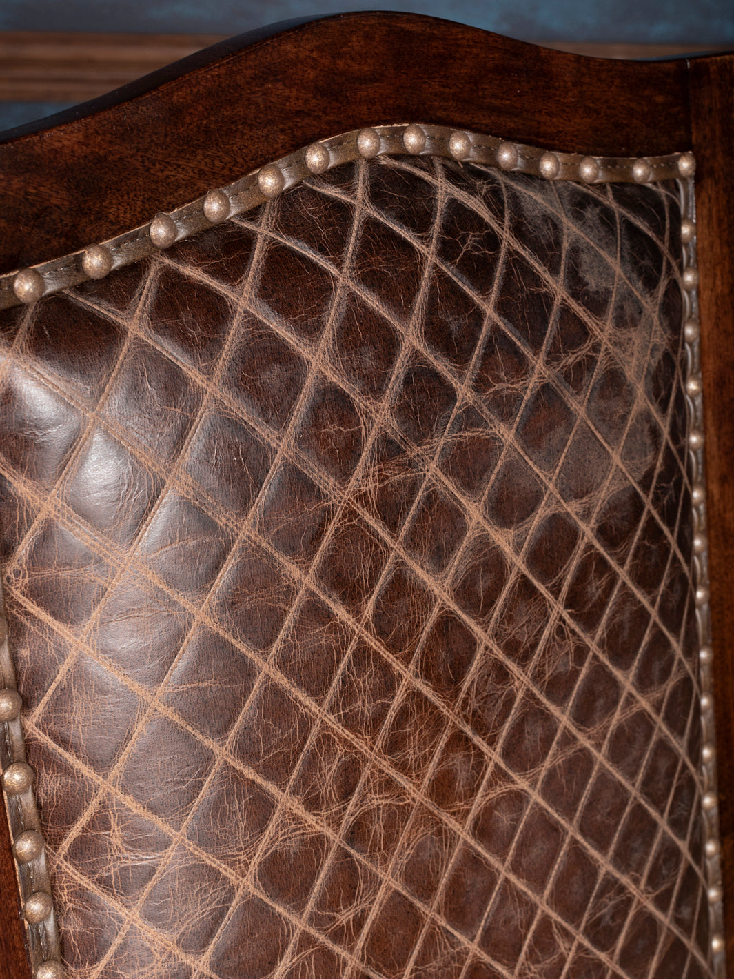 Diamond Stitch Leather Dining Chair