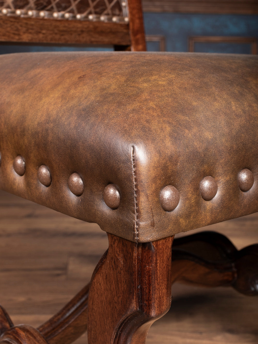 Diamond Stitch Leather Dining Chair