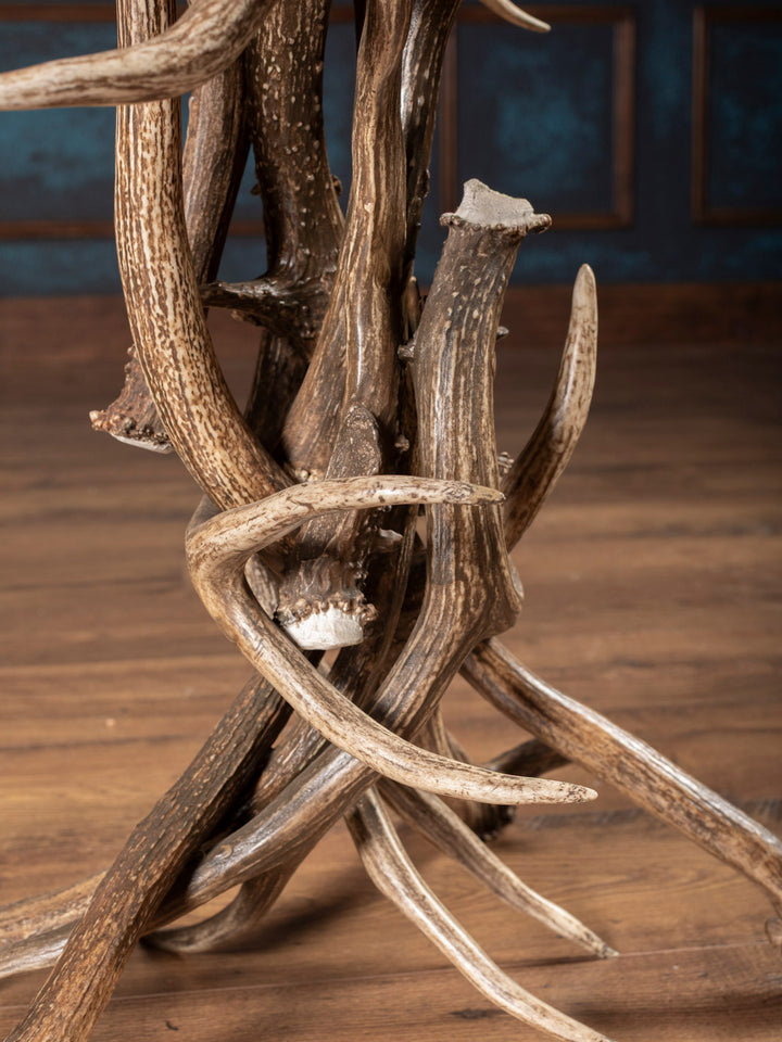 Up close of end table antler base