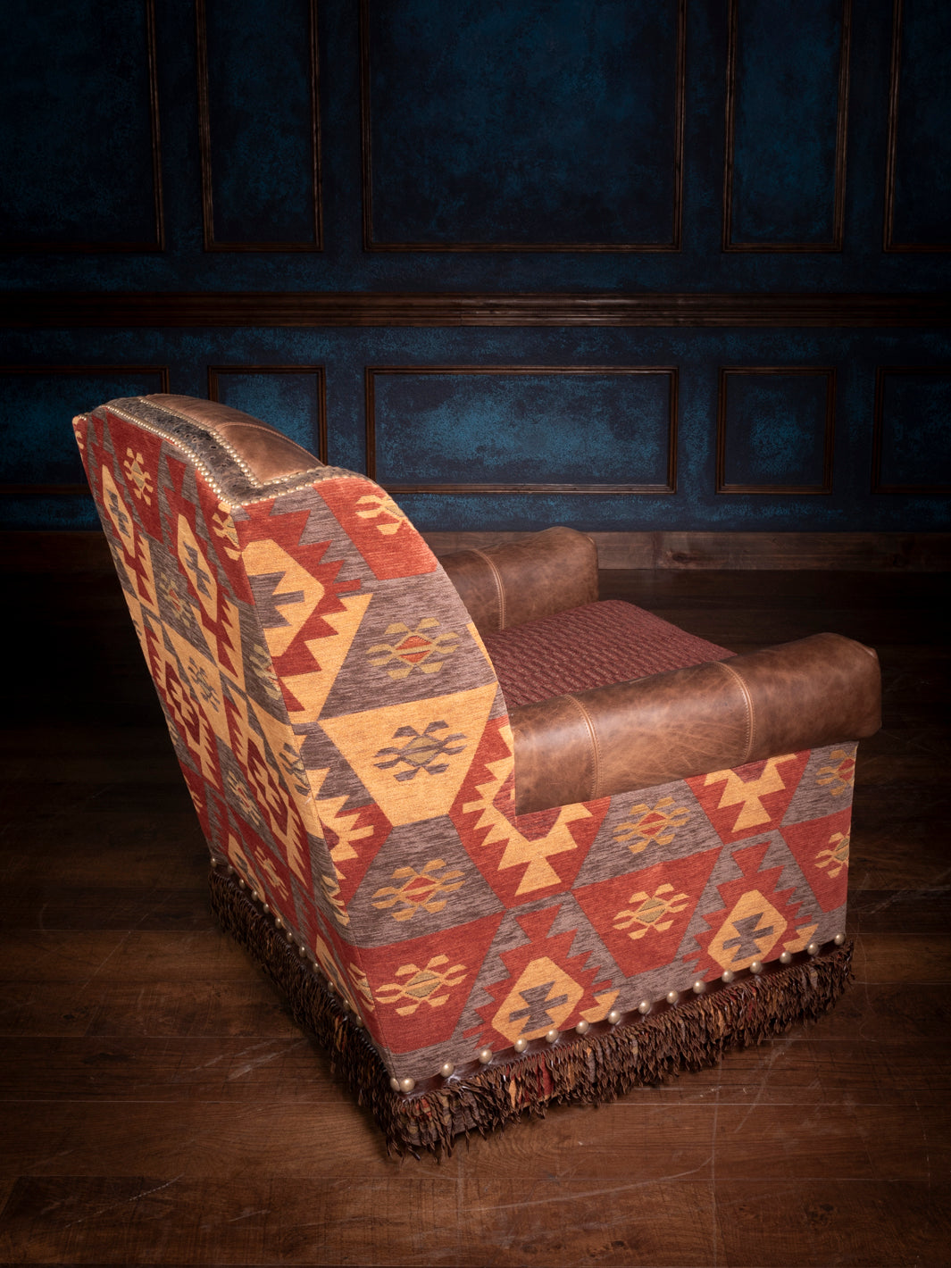 Highlands Leather and Fabric Swivel Chair