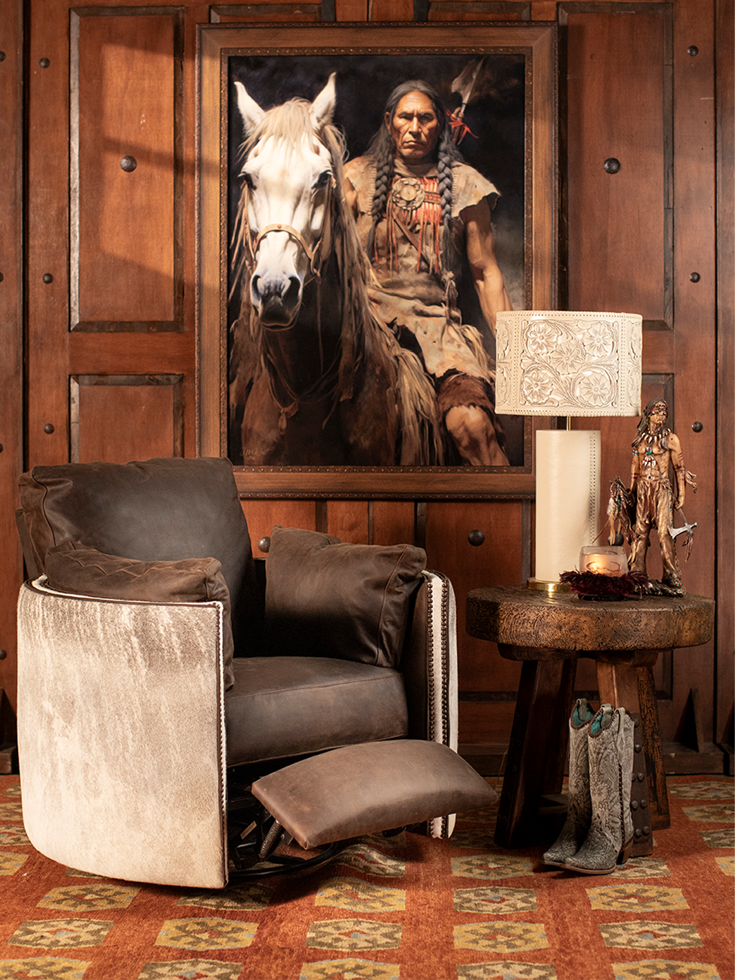 Toledo Saddle Stitch Leather Lamp