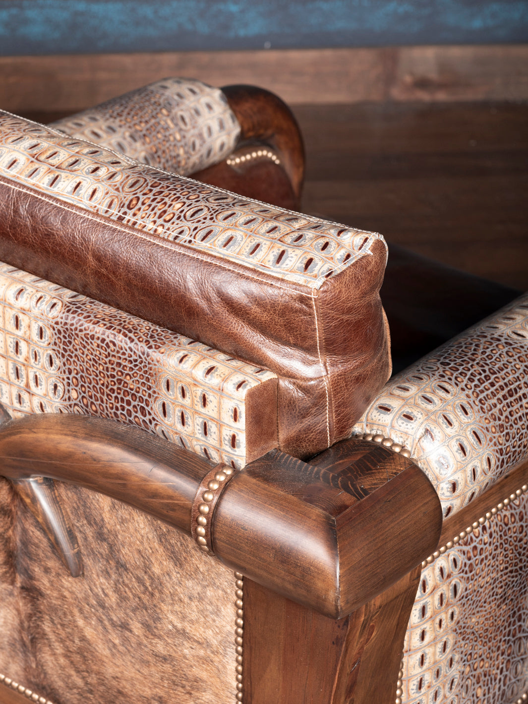 Lone Star Stitch Leather Accent Chair