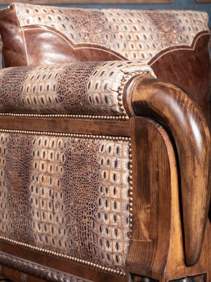 Lone Star Stitch Leather Accent Chair